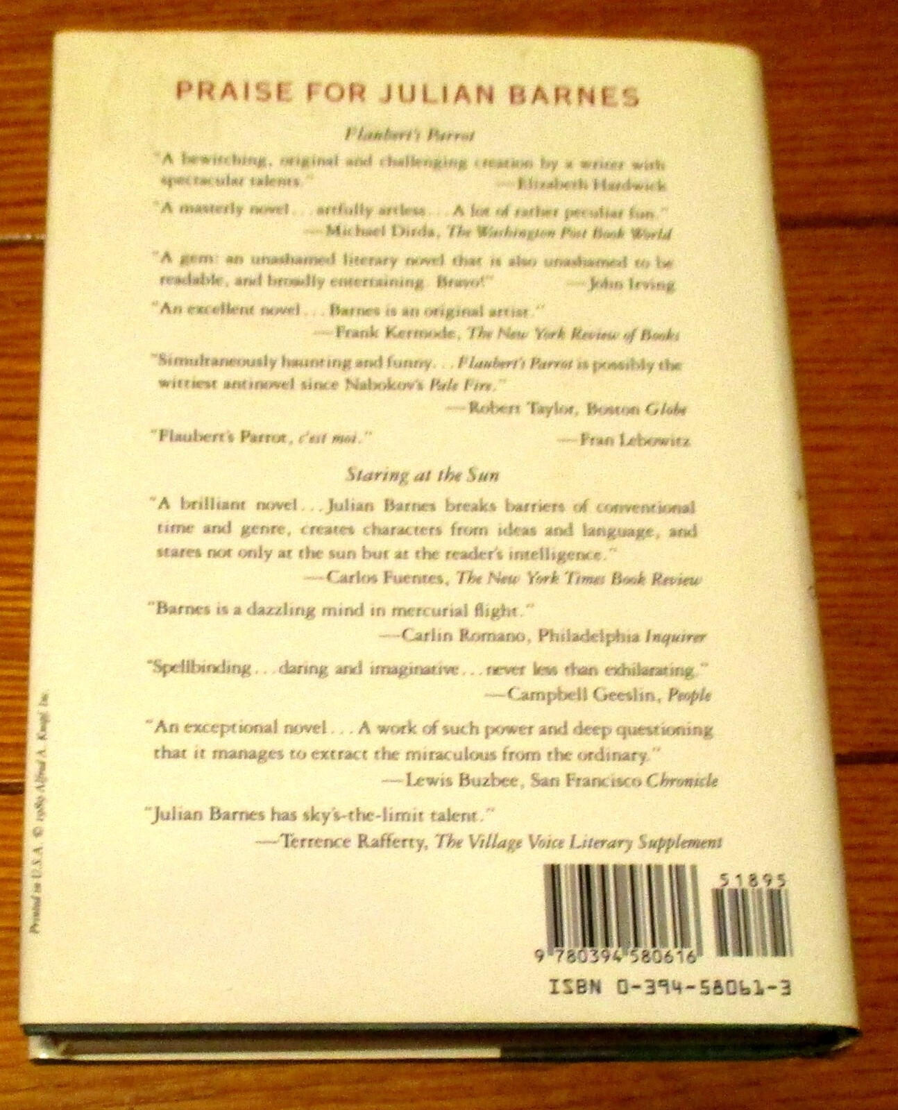 1989 “A History of the World in 10 1/2 Chapters by Julian Barnes SIGNED H/C D/J