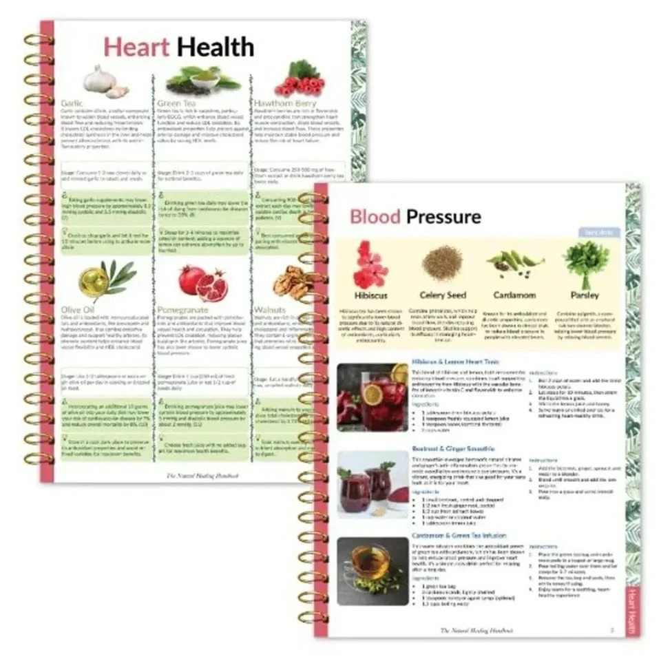 The Natural Healing Handbook, Spiral-Bound Guide for Herbal Remedies USA