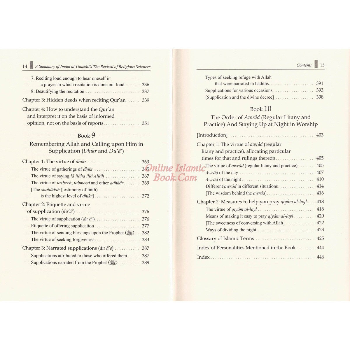 A Summary of Imam al-Ghazali’s The Revival of Religious Sciences (4 Volumes)
