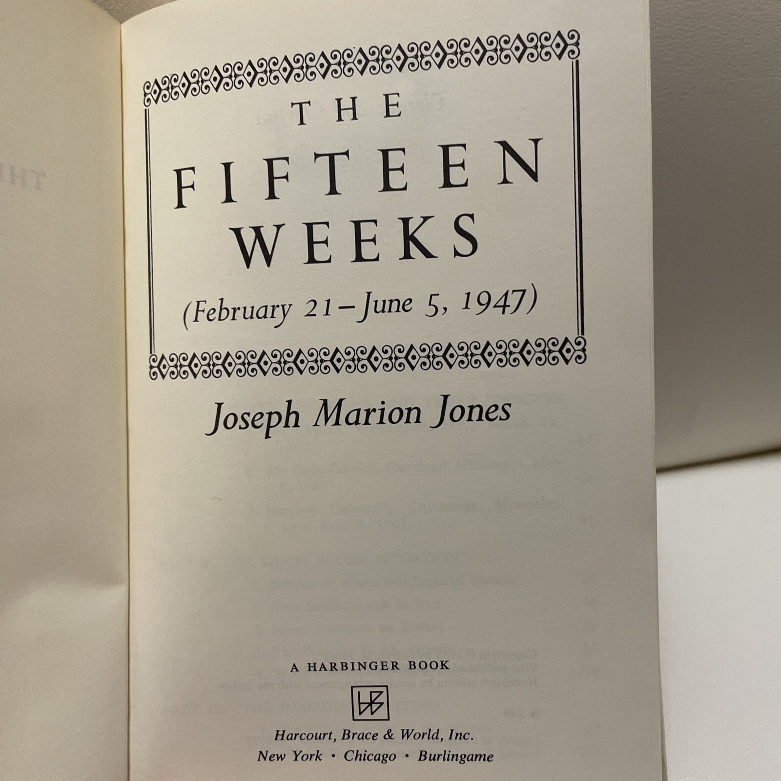 THE FIFTEEN WEEKS By Joseph Marion Jones